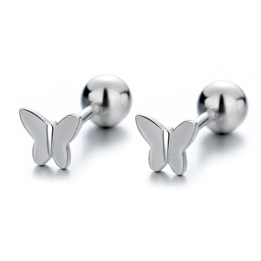 925 Sterling Silver Butterfly Screwed Earrings