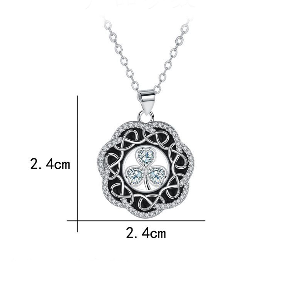 Copper With Silver Plated Lucky Celtic Knot Pendant Necklace for Women