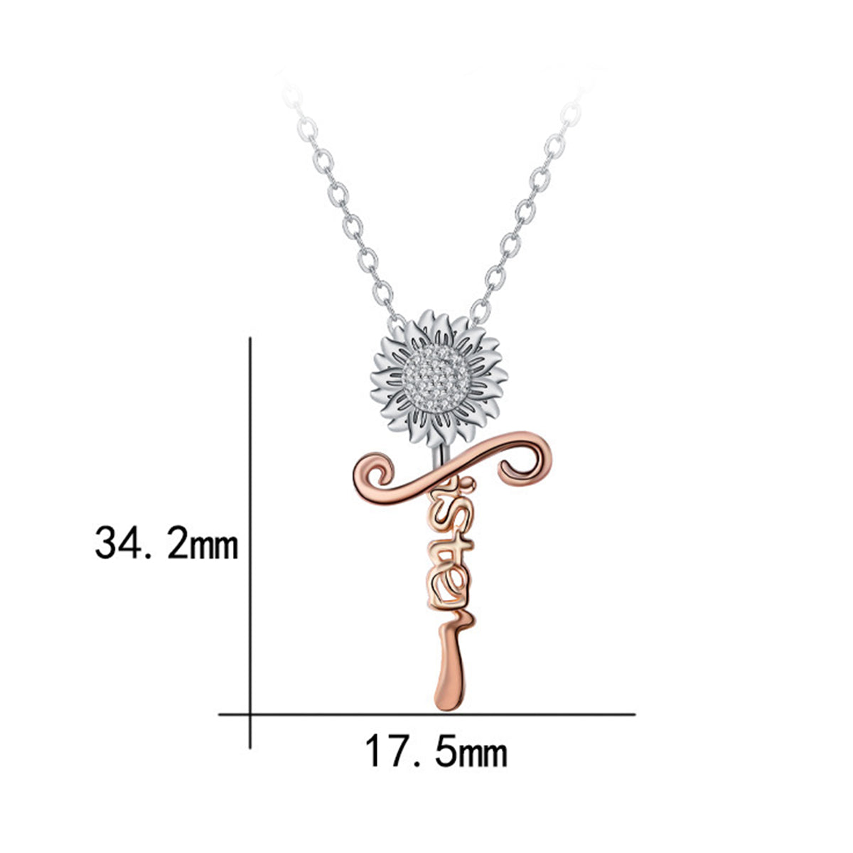 Copper With Silver/Rosegold Plated Sister Pendant Necklace