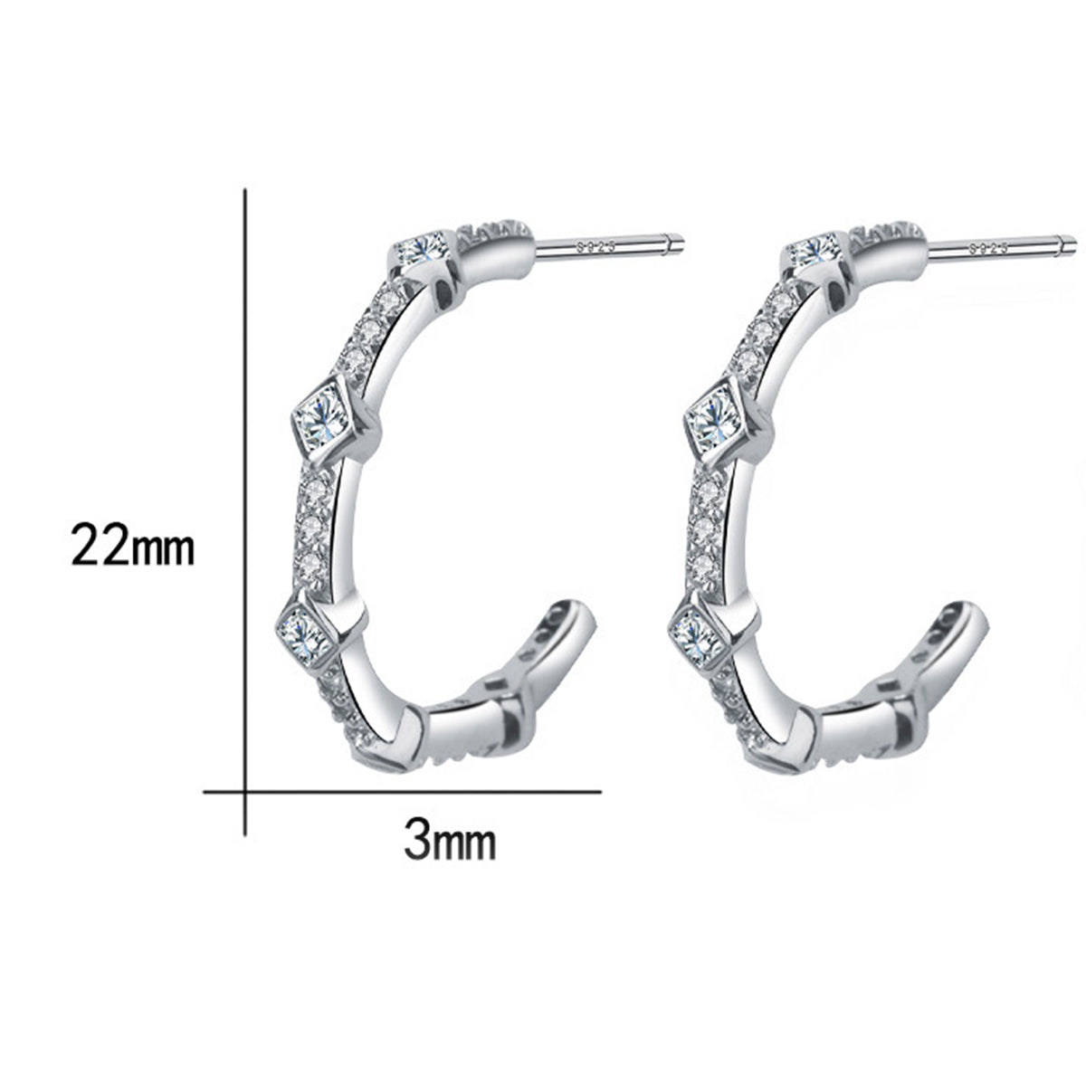 Pendientes de joyería de moda de cobre con baño de plata