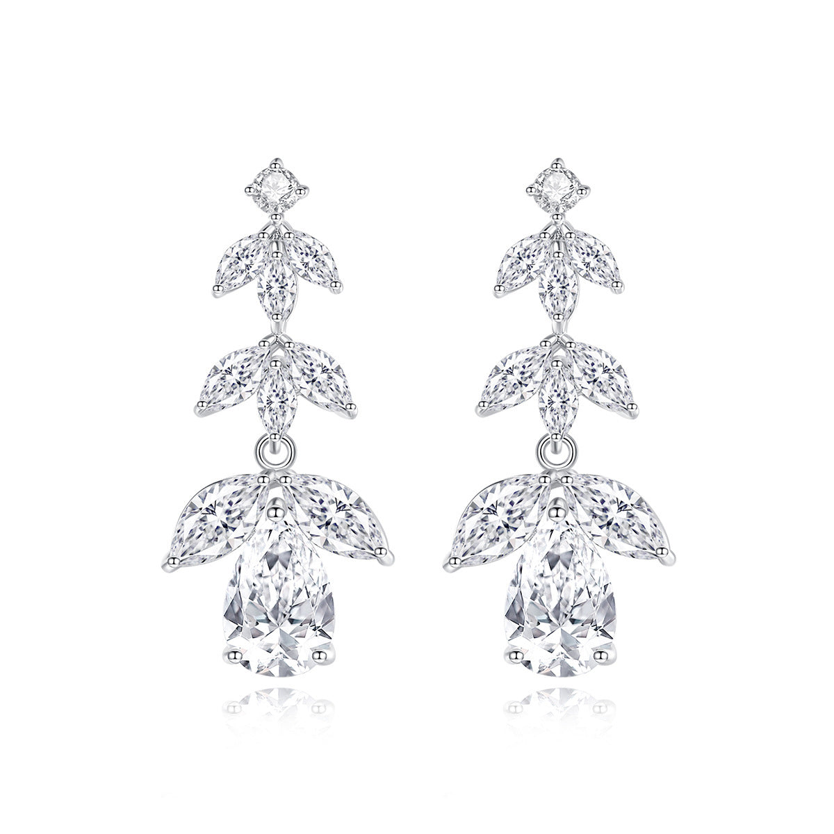 Copper With Silver Plated Fashion Jewelry Earrings