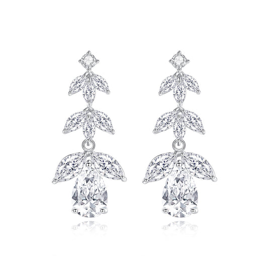 Copper With Silver Plated Fashion Jewelry Earrings