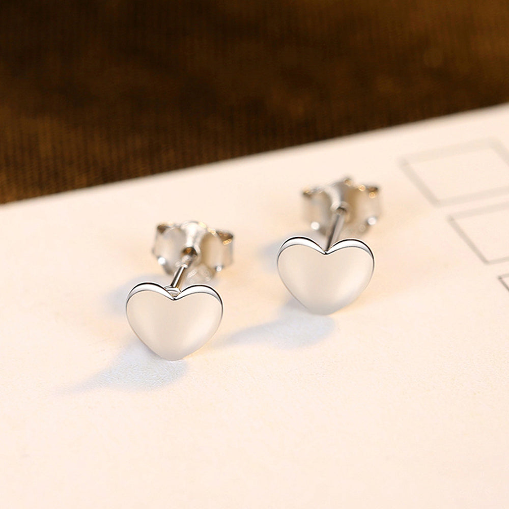 925 Sterling Silver Heart Earrings Fashion Jewelry Gift for Women Girls