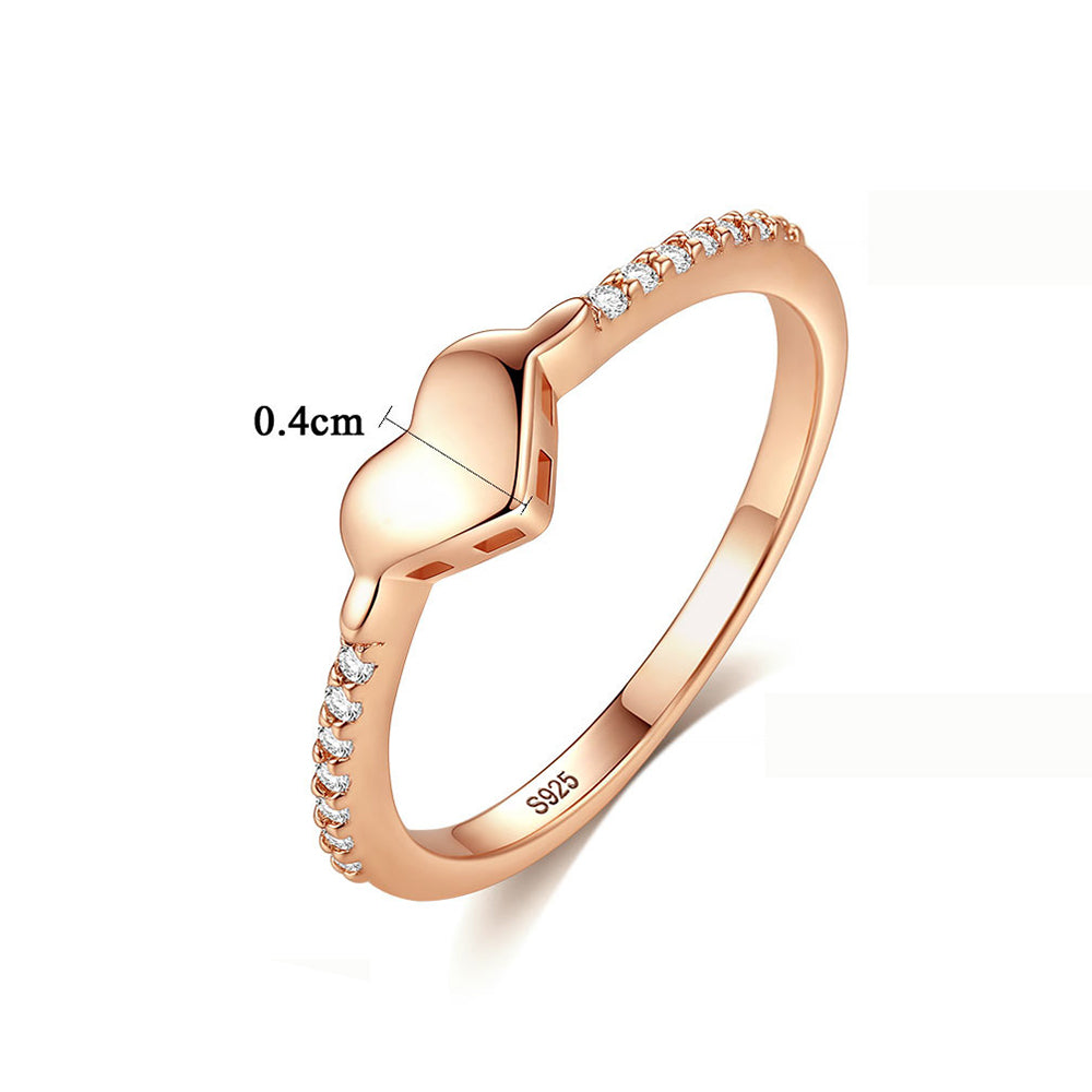 925 Sterling Silver Heart Ring Fashion Jewelry Gift for Women Girls