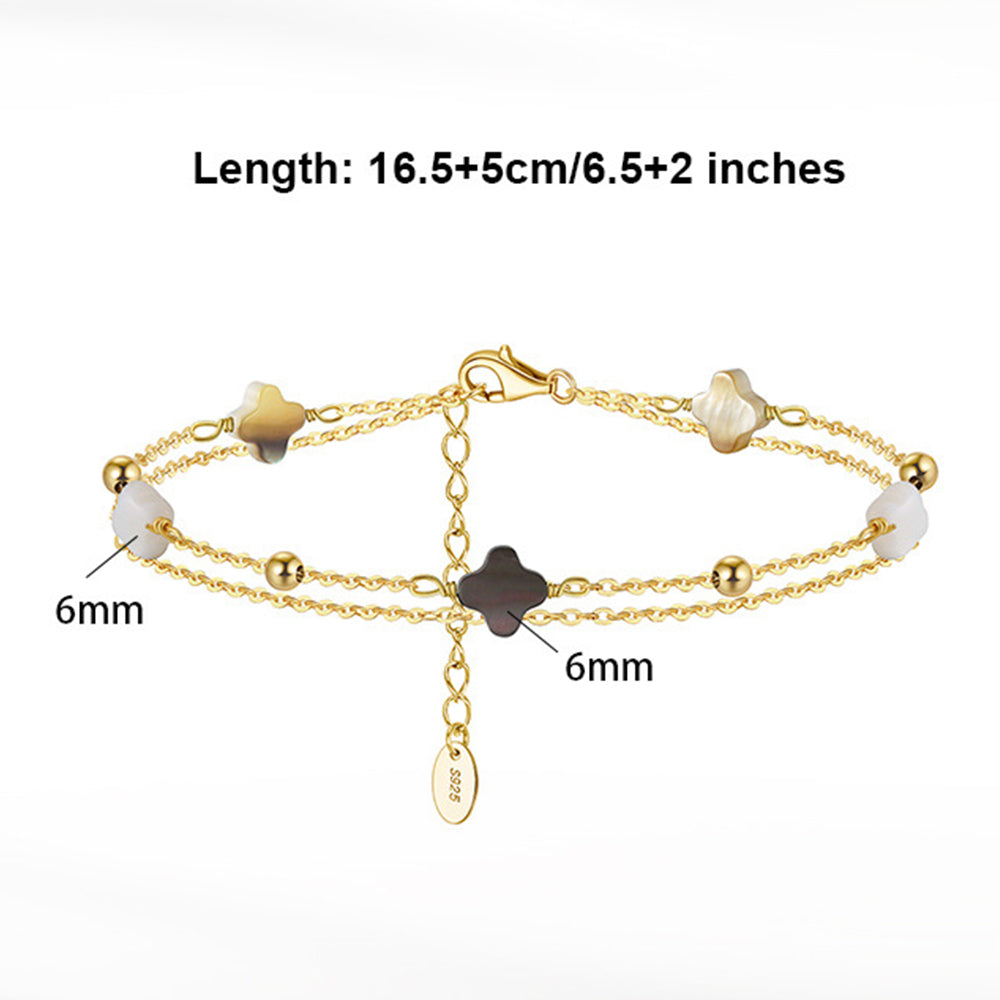 925 Sterling Silver Pearl Bracelet Fashion Jewelry Gift for Women Girls