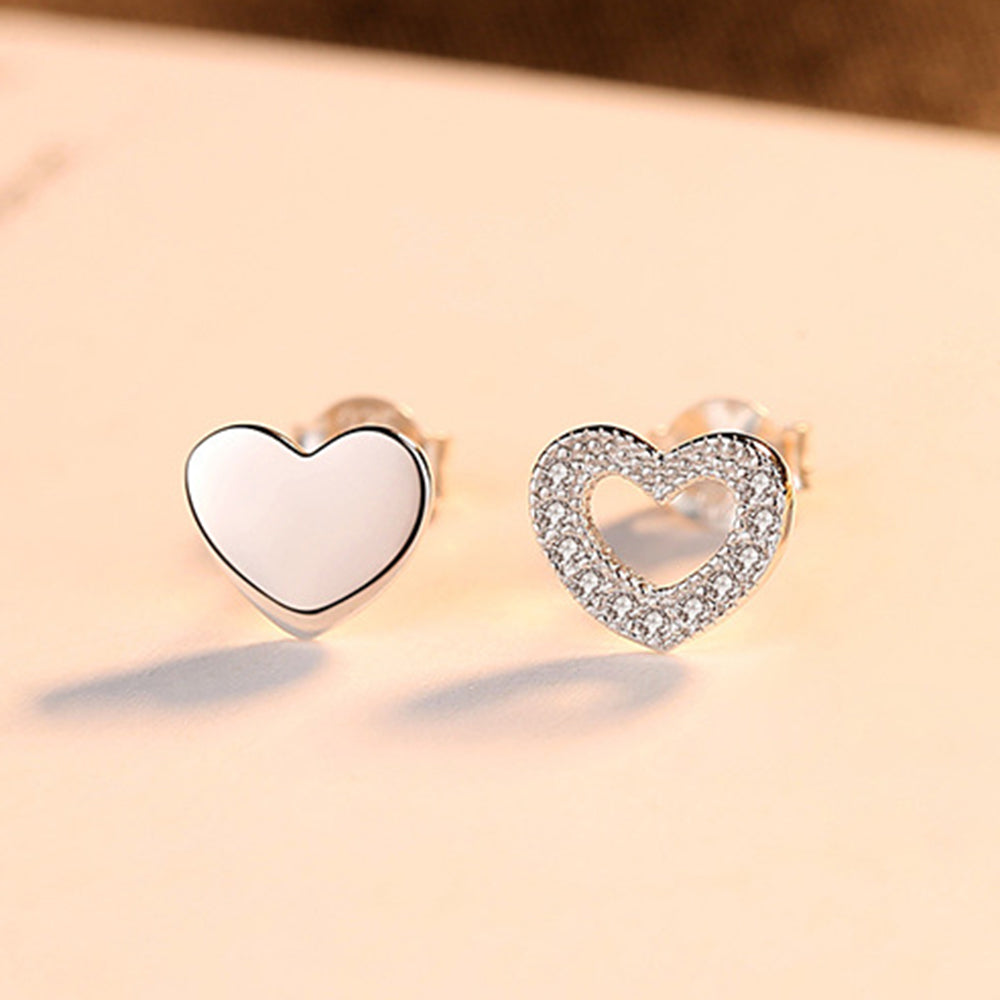 925 Sterling Silver Heart Earrings Fashion Jewelry Gift for Women Girls