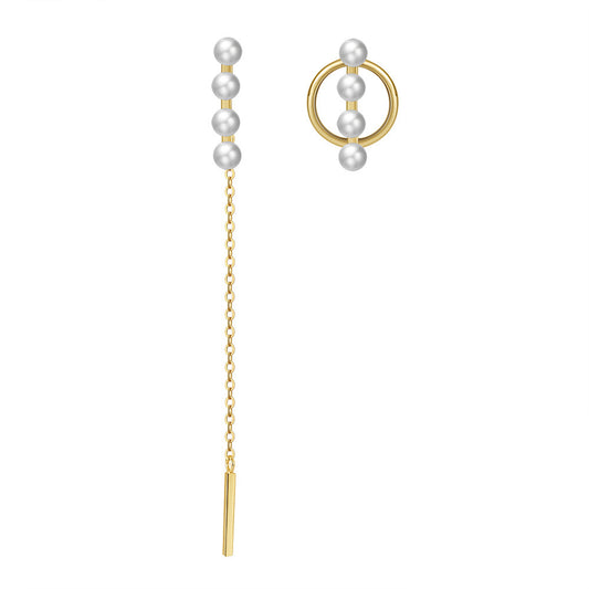 925 Sterling Silver Natural Pearl Earrings Fashion Jewelry Gift for Women Girl