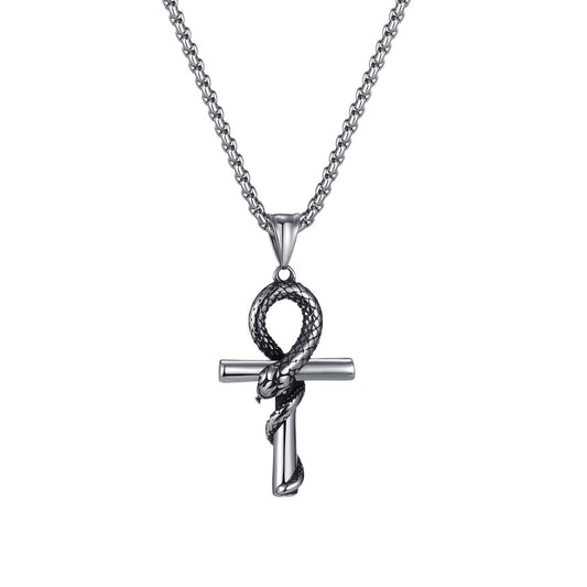 Stainless Steel Jewelry Cross Snake Fashion Necklace Chain