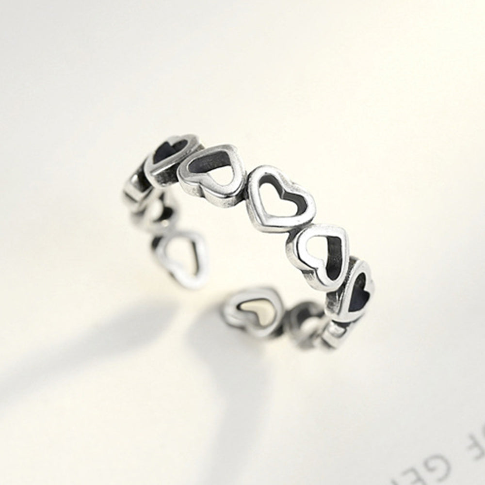 925 Sterling Silver Heart Ring Fashion Jewelry Gift for Women Girls