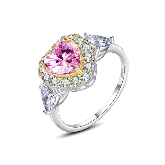 925 Sterling Silver Heart Ring Fashion Jewelry Gift for Women Girls