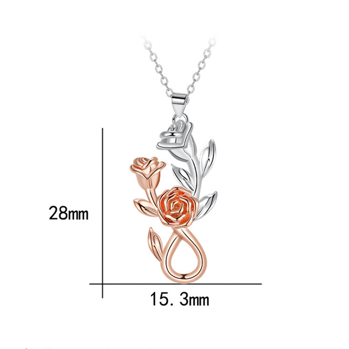 Copper With Silver/Rosegold Plated Flowers Pendant Necklace