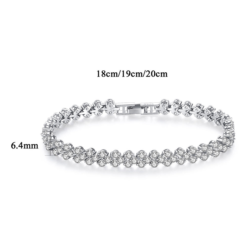 925 Sterling Silver Tennis Bracelet Fashion Jewelry Gift for Women Girls