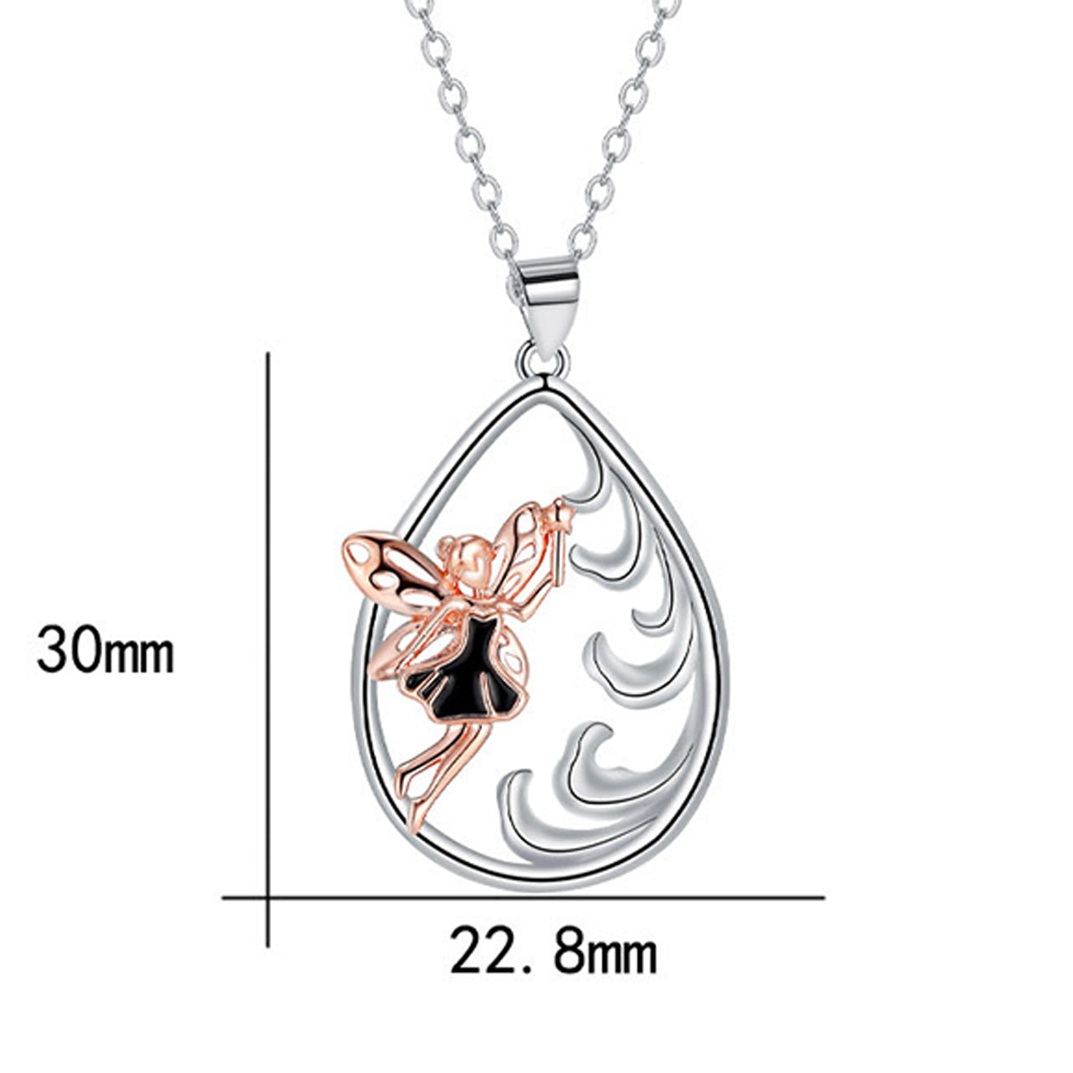 Copper With Silver/Rosegold Plated Fairy Pendant Necklace