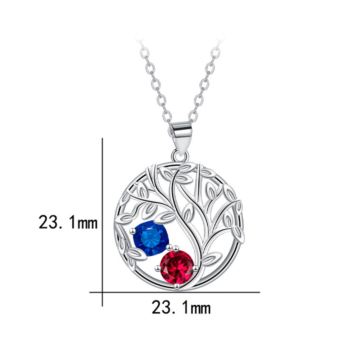 Copper With Silver Plated Tree Pendant Necklace
