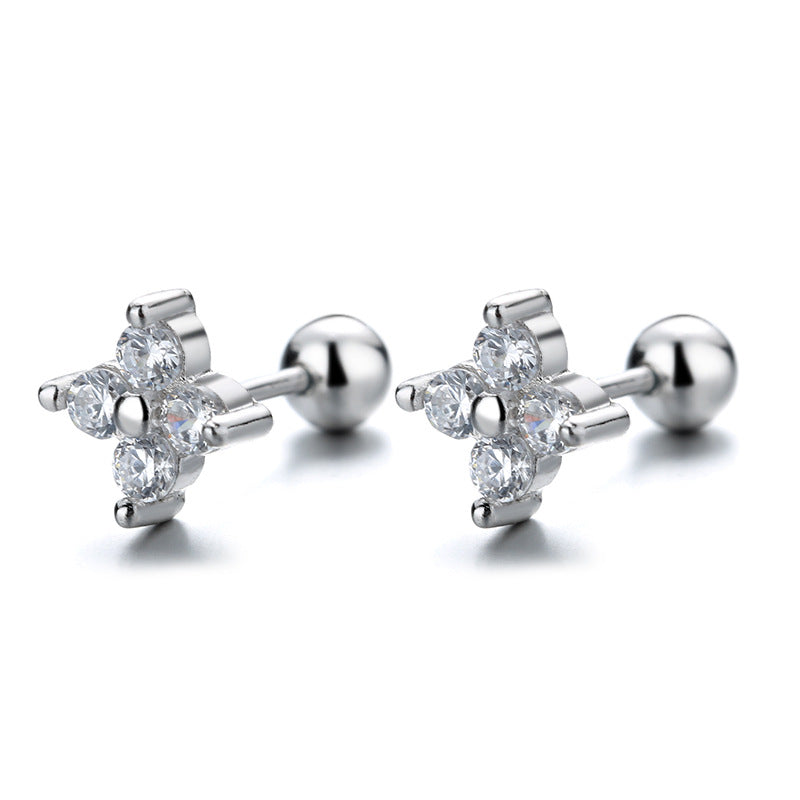 925 Sterling Silver Screw Back Stud Earrings