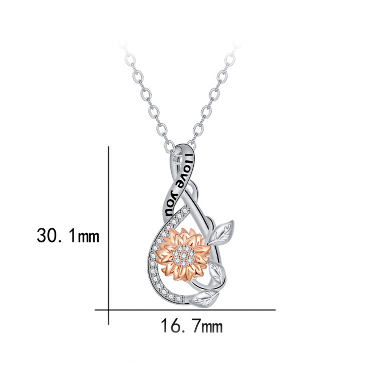 Copper With Silver/Rosegold Plated Flower Pendant Necklace