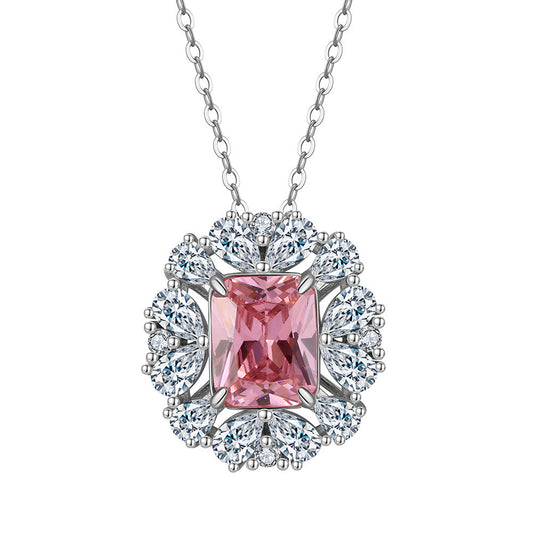 925 Sterling Silver Zircon Pendant Necklace