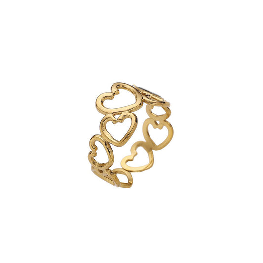 Stainless Steel Hearts Fashion Ring