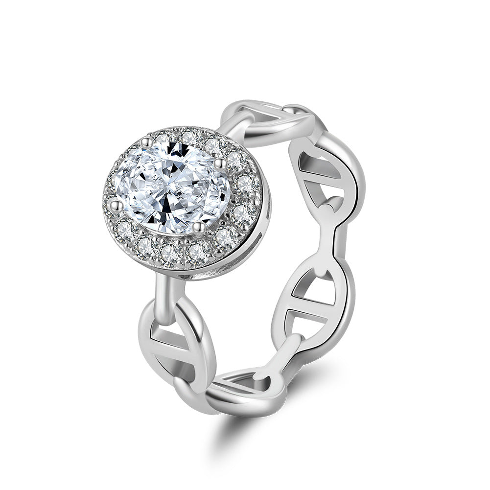 925 Sterling Silver Zircon Ring
