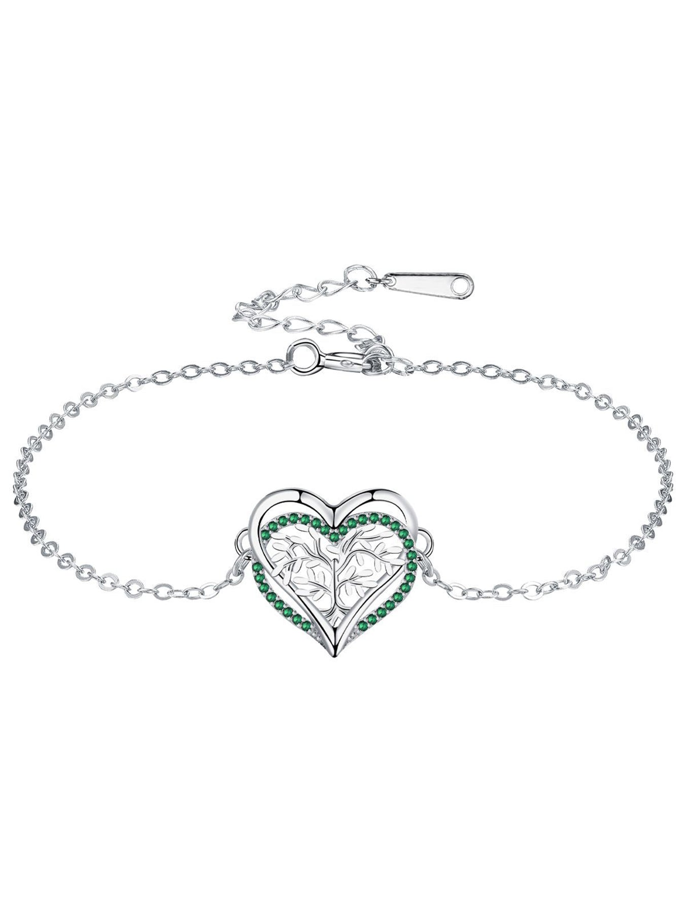 Heart Shaped Tree Of Life Design Bracelet, Fashionable Jewelry for Women & Girls, Trendy All-match & Exquisite Jewelry for Birthday Gift