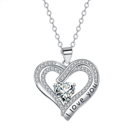 Copper With Silver Plated Heart Pendant Necklace