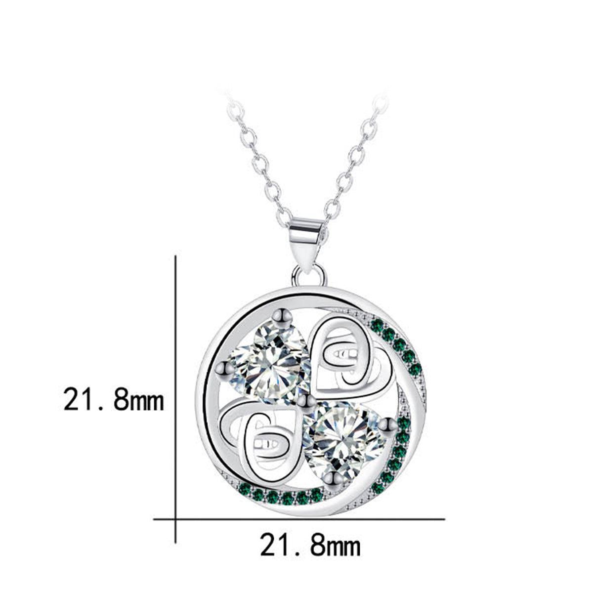 Copper With Silver Plated Love Pendant Necklace