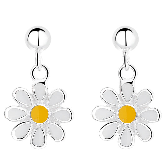 925 Sterling Silver Flower Screw Back Stud Earrings