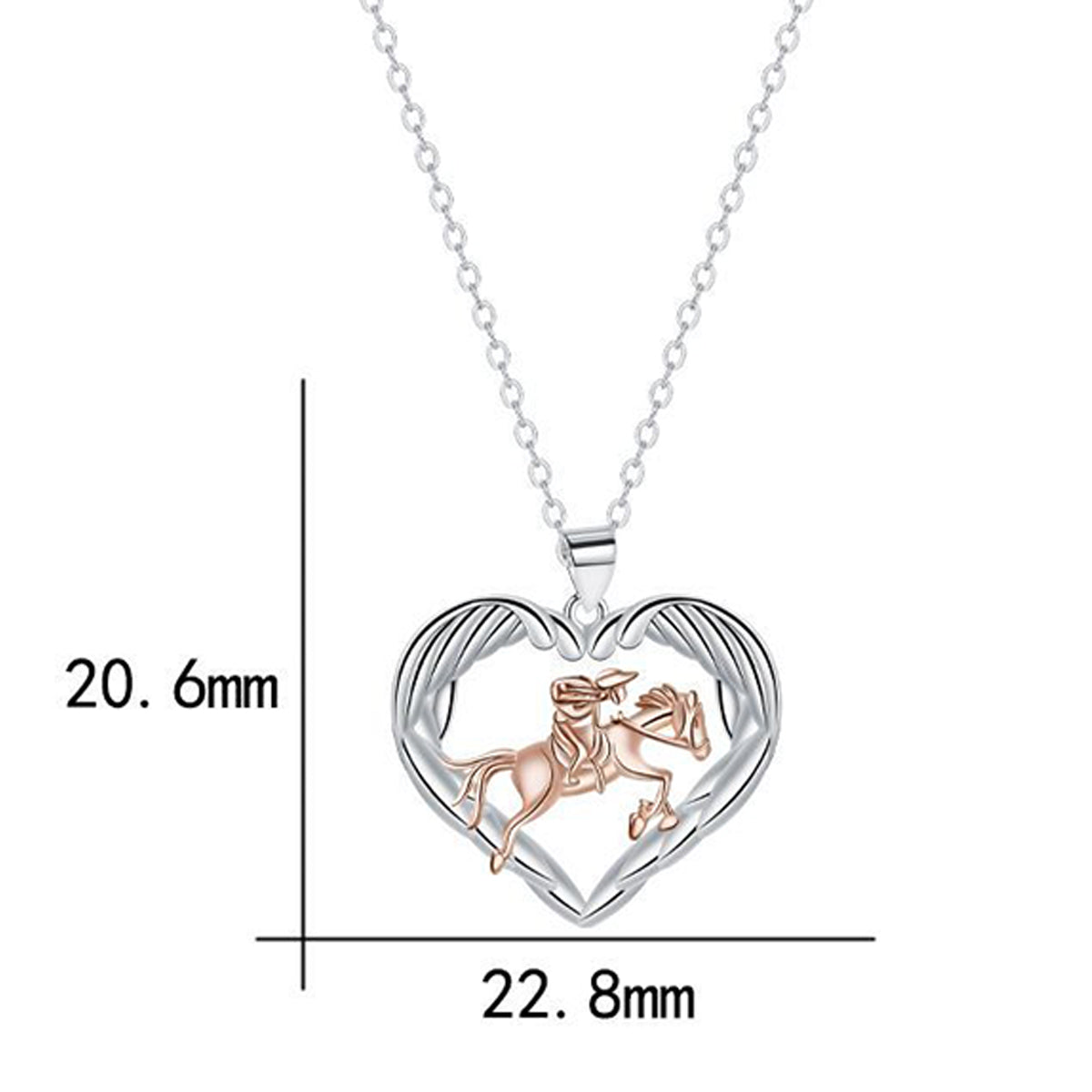 Copper With Silver/Rosegold Plated Heart Pendant Necklace