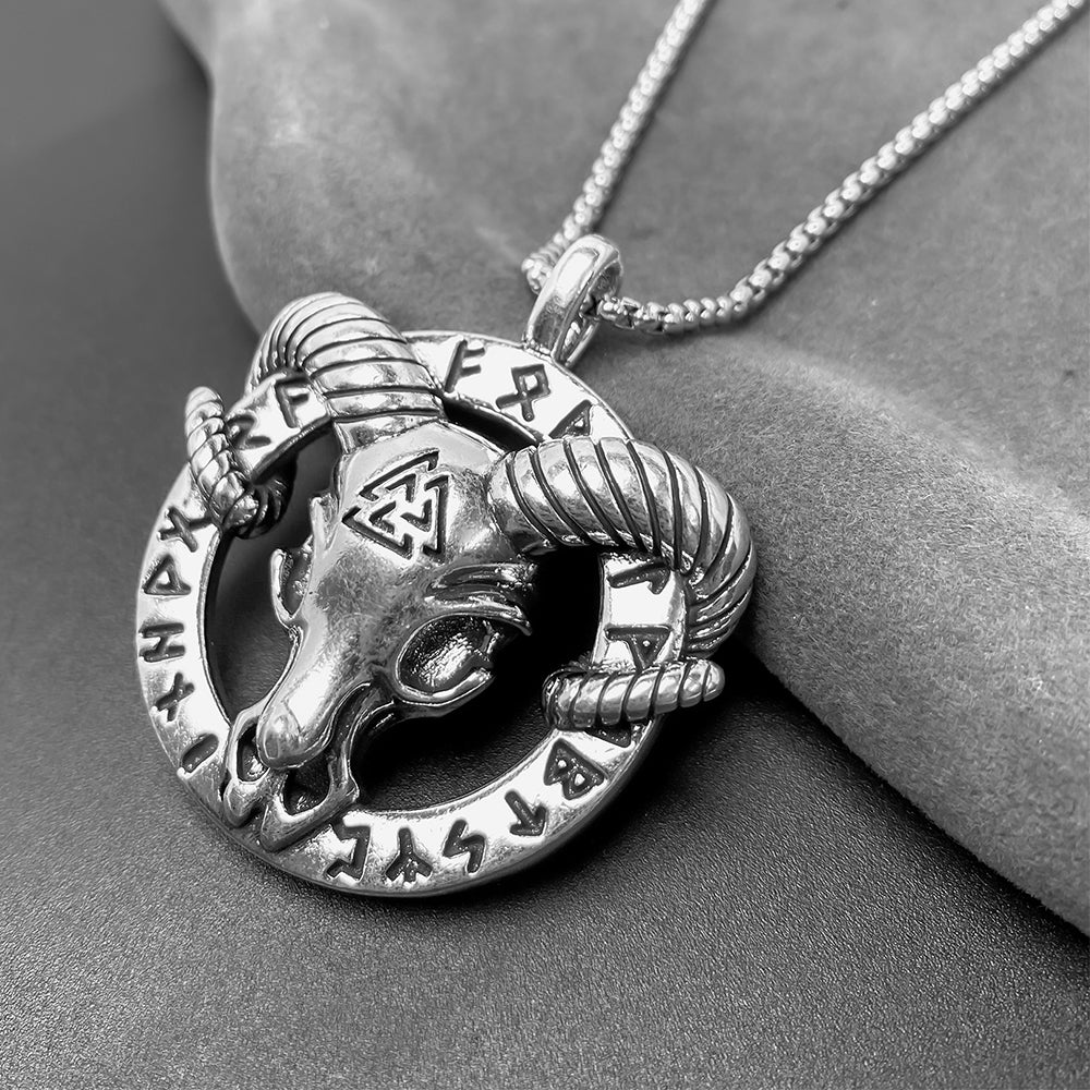Viking Sheep Pendant Necklace, Men Women's Fashion Jewelry, Perfect for Parties & Gifts, Elegant Accessory for Everyday Wear