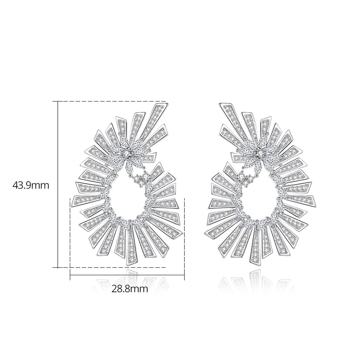 Copper With Silver Plated Fashion Jewelry Earrings