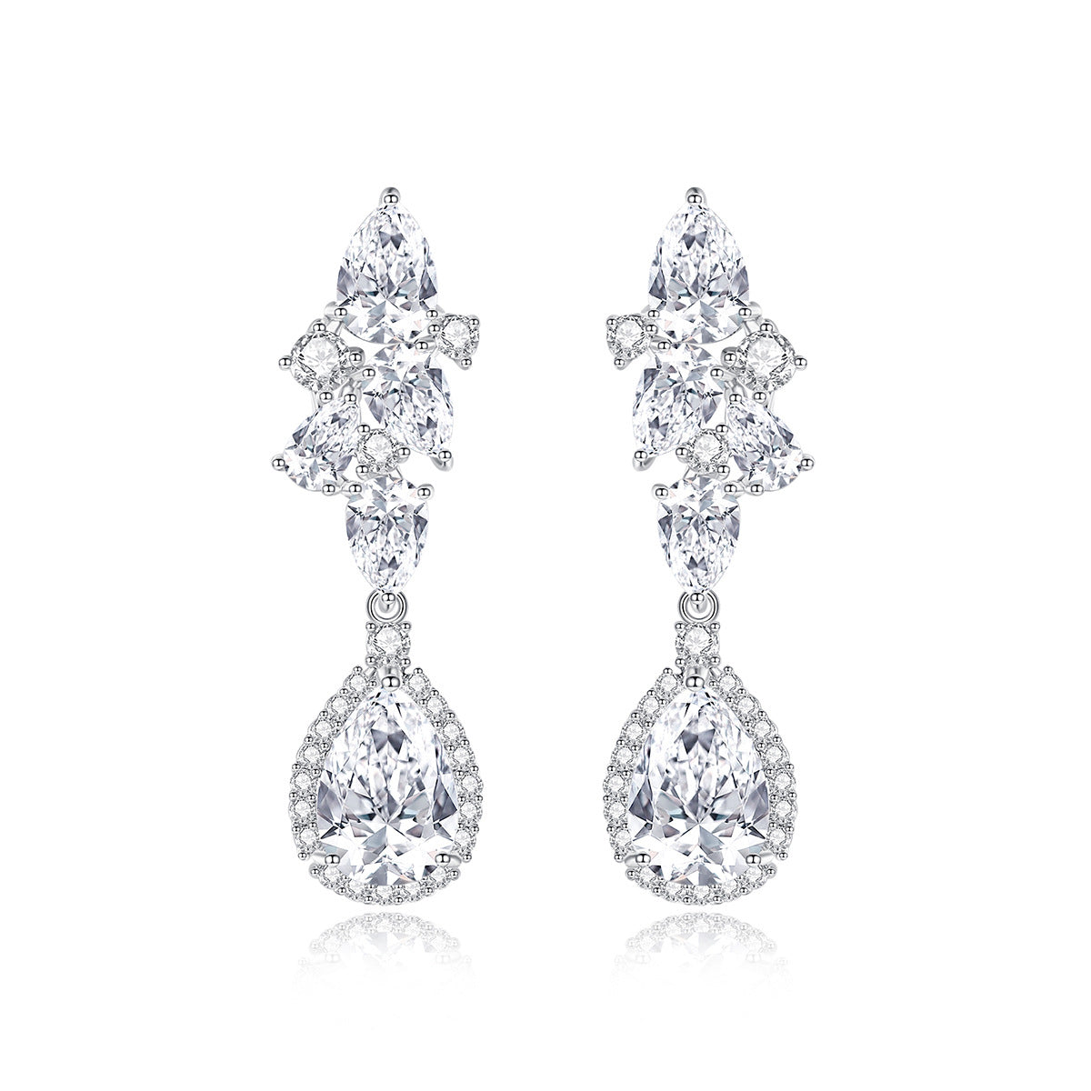 Copper With Silver Plated Fashion Jewelry Earrings