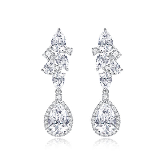 Copper With Silver Plated Fashion Jewelry Earrings