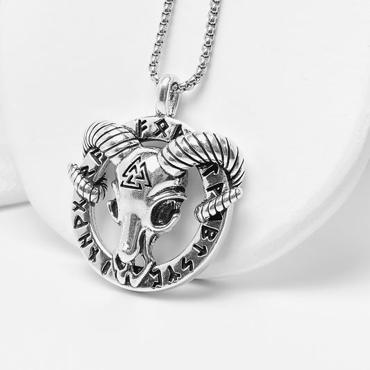 Viking Sheep Pendant Necklace, Men Women's Fashion Jewelry, Perfect for Parties & Gifts, Elegant Accessory for Everyday Wear