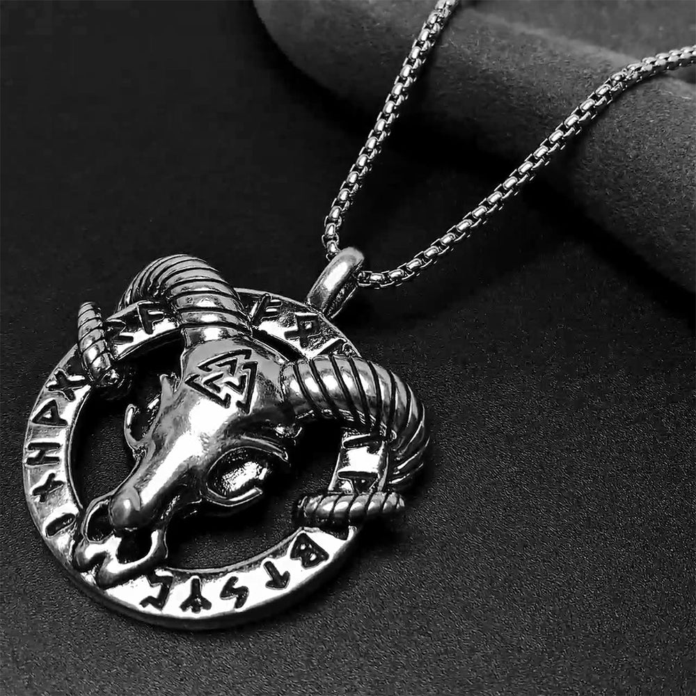 Viking Sheep Pendant Necklace, Men Women's Fashion Jewelry, Perfect for Parties & Gifts, Elegant Accessory for Everyday Wear
