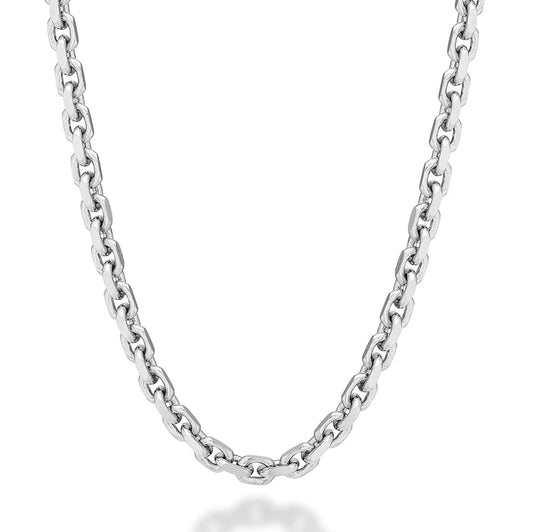 925 Sterling Silver 1.5mm 2mm 2.5mm 3mm 3.5mm 4mm Thick Square Link Cross Chain