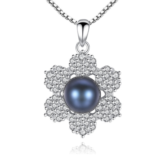 925 Sterling Silver Natural Pearl Drop Necklace Fashion Jewelry Gift for Women Girls