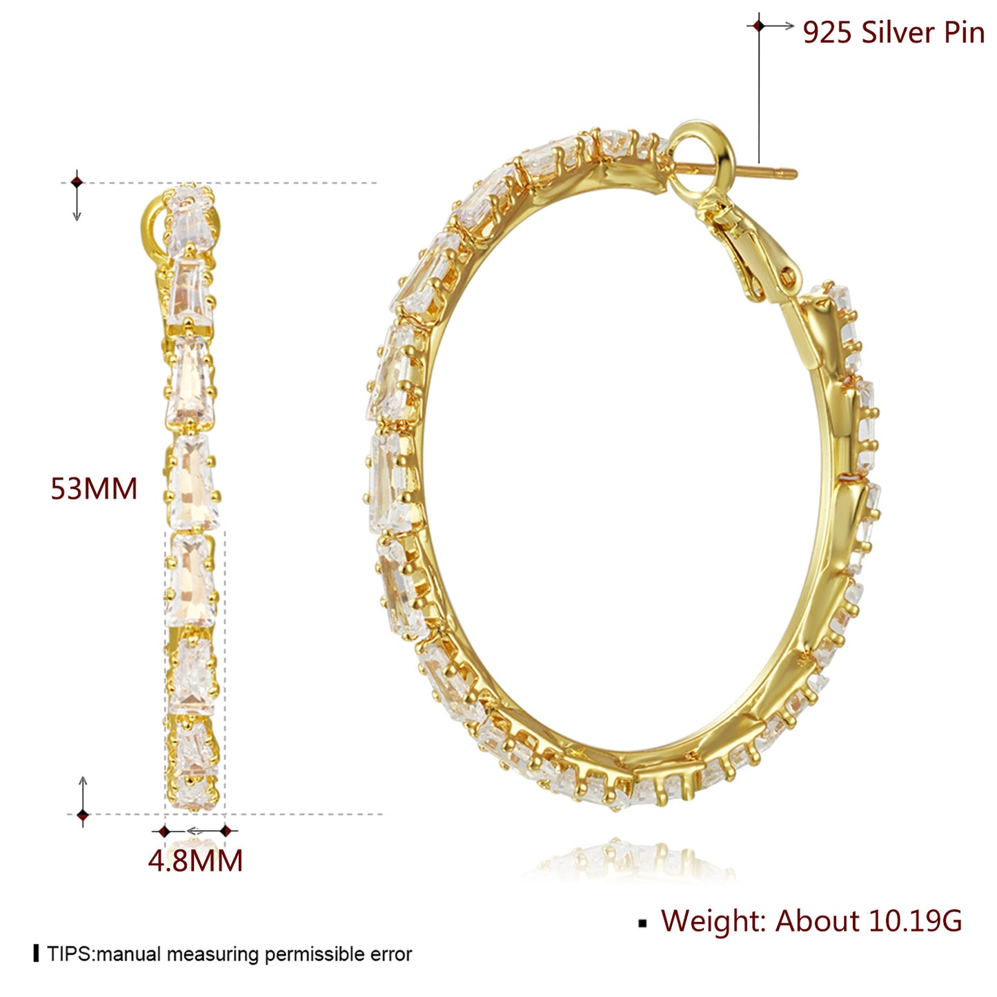 Brass With Plated Fashion Jewelry 925 pins Earrings