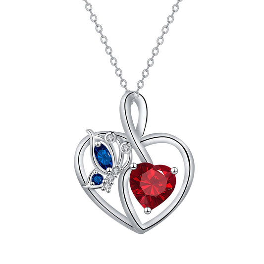 Copper With Silver Plated Heart Pendant Necklace