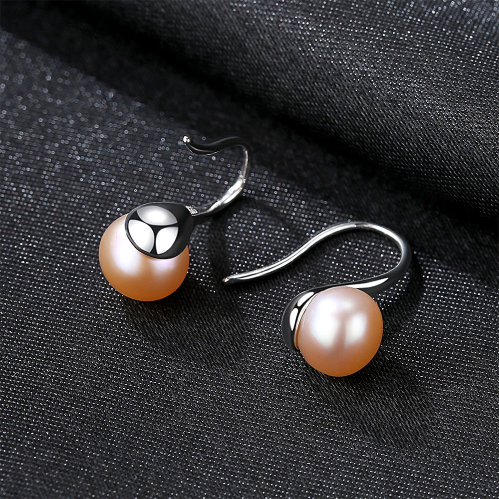 925 Sterling Silver Natural Pearl Drop Earrings Fashion Jewelry Gift for Women Girls