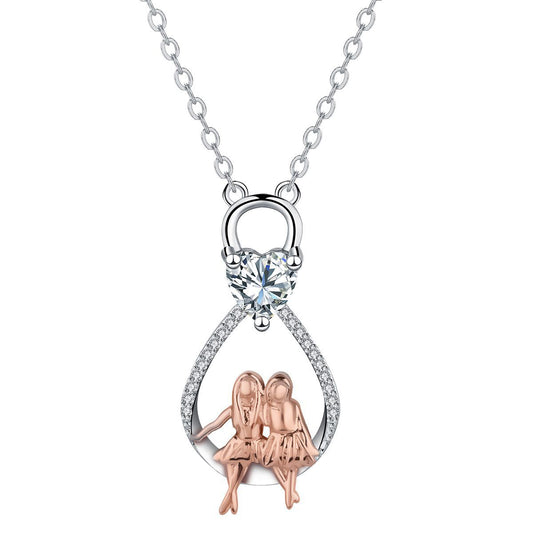 Copper With Silver/Rosegold Plated Infinity Pendant Necklace for Women