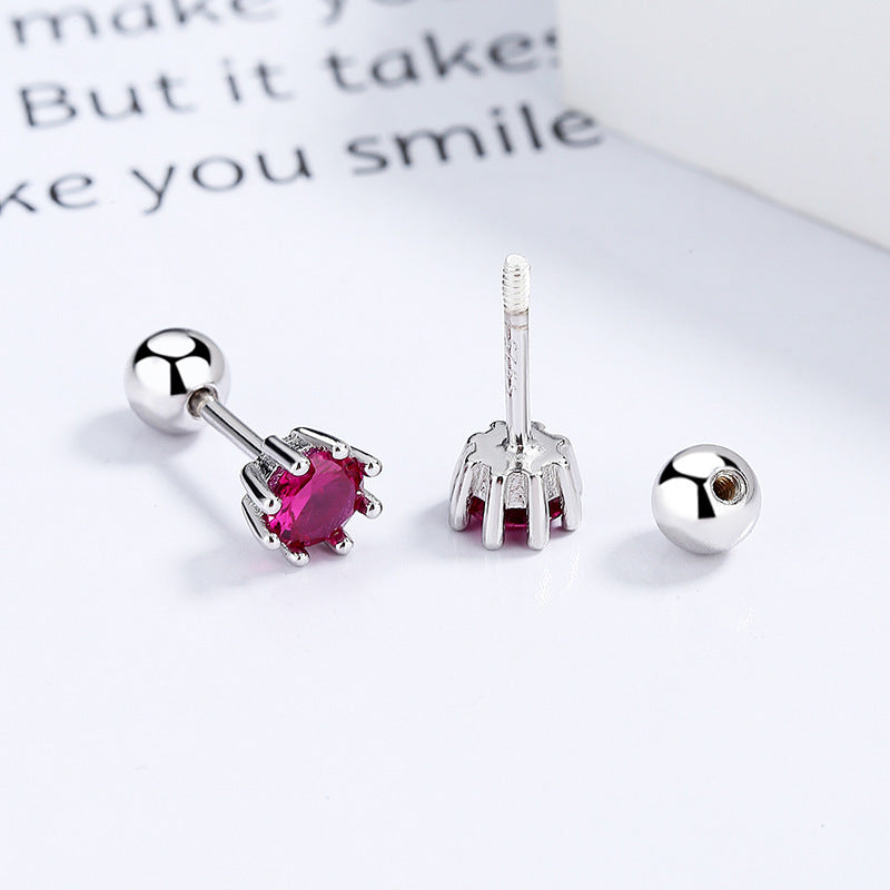 925 Sterling Silver Screw Back Stud Earrings