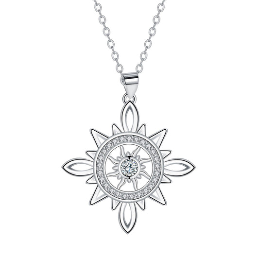 Copper With Silver Plated Flower Pendant Necklace