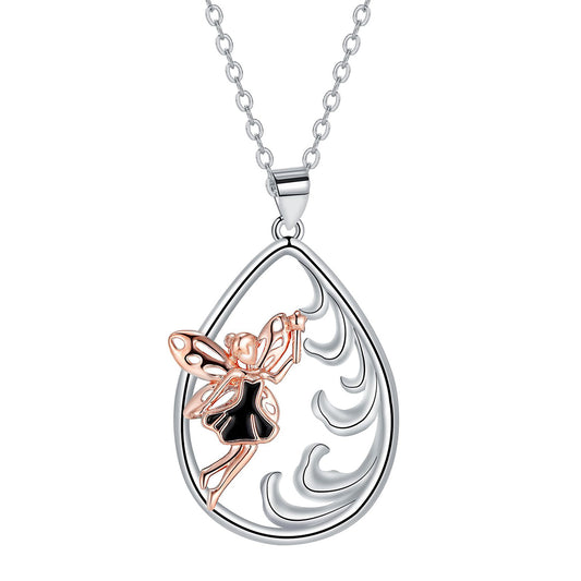 Copper With Silver/Rosegold Plated Fairy Pendant Necklace