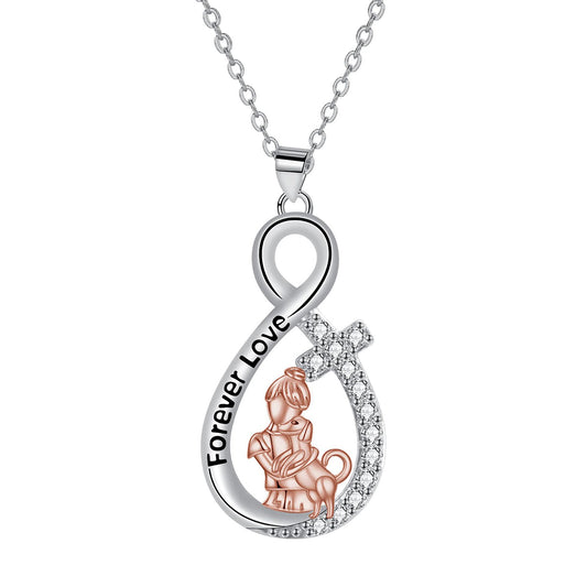 Copper With Silver/Rosegold Plated Infinity Pendant Necklace