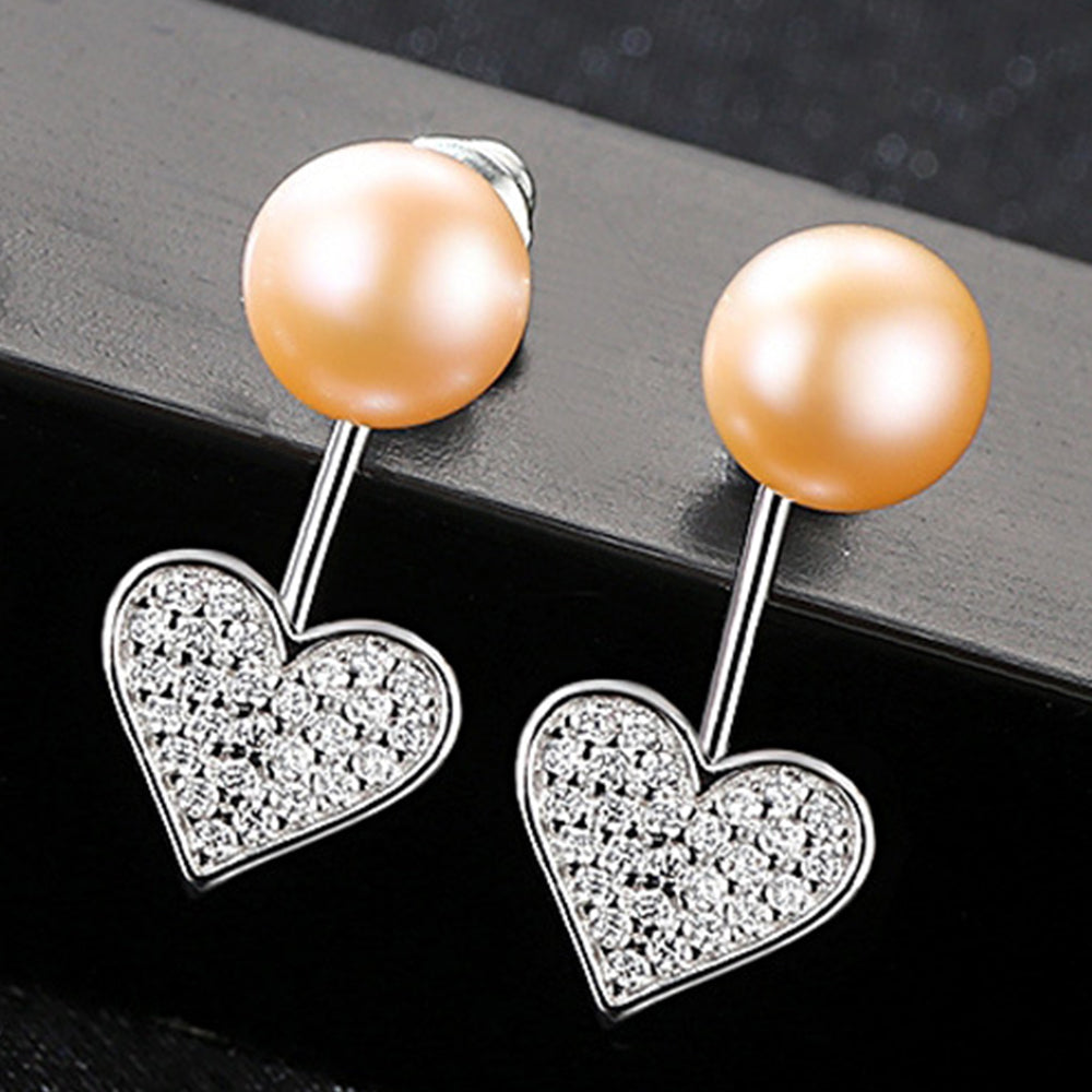 925 Sterling Silver Natural Pearl Long Drop Earrings Fashion Jewelry Gift for Women Girls