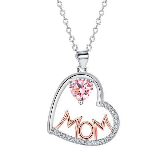 Copper With Silver/Rosegold Plated Heart Pendant Necklace