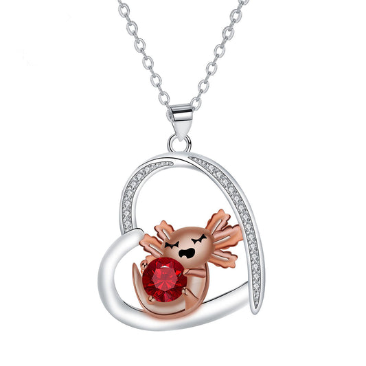 Copper With Silver/Rosegold Plated Heart Pendant Necklace