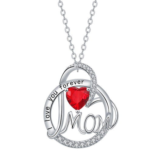 Copper With Silver Plated Mom Pendant Necklace