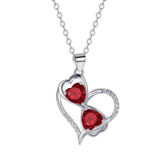 Copper With Silver Plated Heart Pendant Necklace