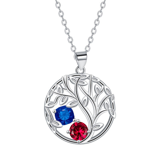 Copper With Silver Plated Tree Pendant Necklace